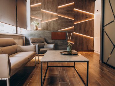 Elegant and Functional Interior Spaces Contemporary living room with modern furniture, natural lighting, and minimalist decor