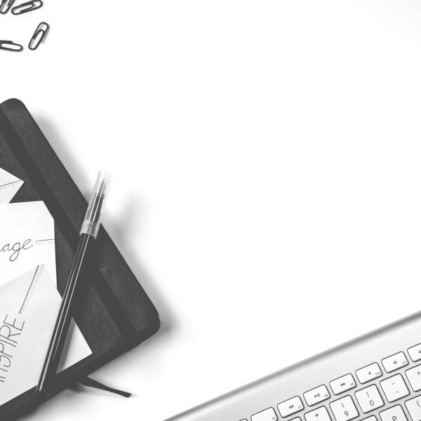 Modern workspace with digital design layout displayed